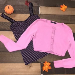 Adorable crop cardigan with coordinating cami